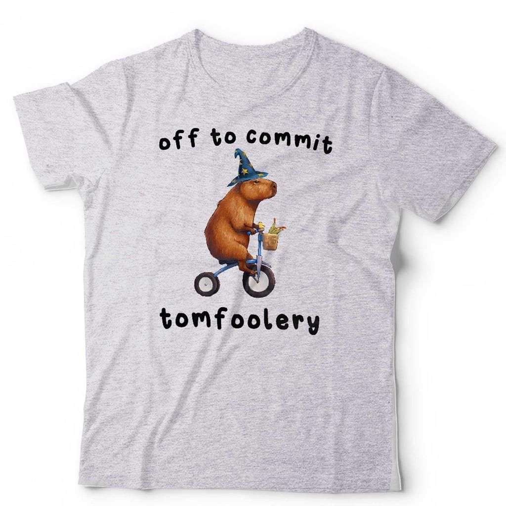 Whimsical Capybara Wizard T Shirt Unisex Kids & Ladies Off To Commit Tomfoolery