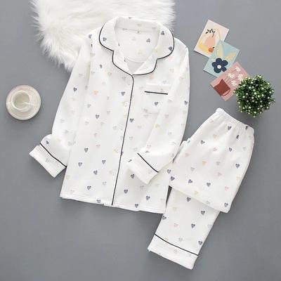 Женский пижамный комплект, новый осенне-зимний, воздушный, хлопковый, утолщенный, с длинными рукавами, симпатичная домашняя одежда, чистый хлопок