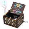 Christmas Classical You Are My Sunshine Antique Engraved Wooden Hand Crank Music Box Musical Boxes