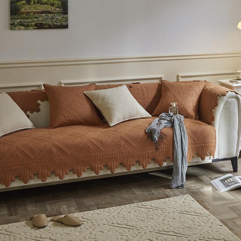 Корейский винтажный чехол для дивана 2 3 мест, стеганый хлопок, Г-образный диван, кресло, мебель, чехол, нескользящий чехол для сиденья