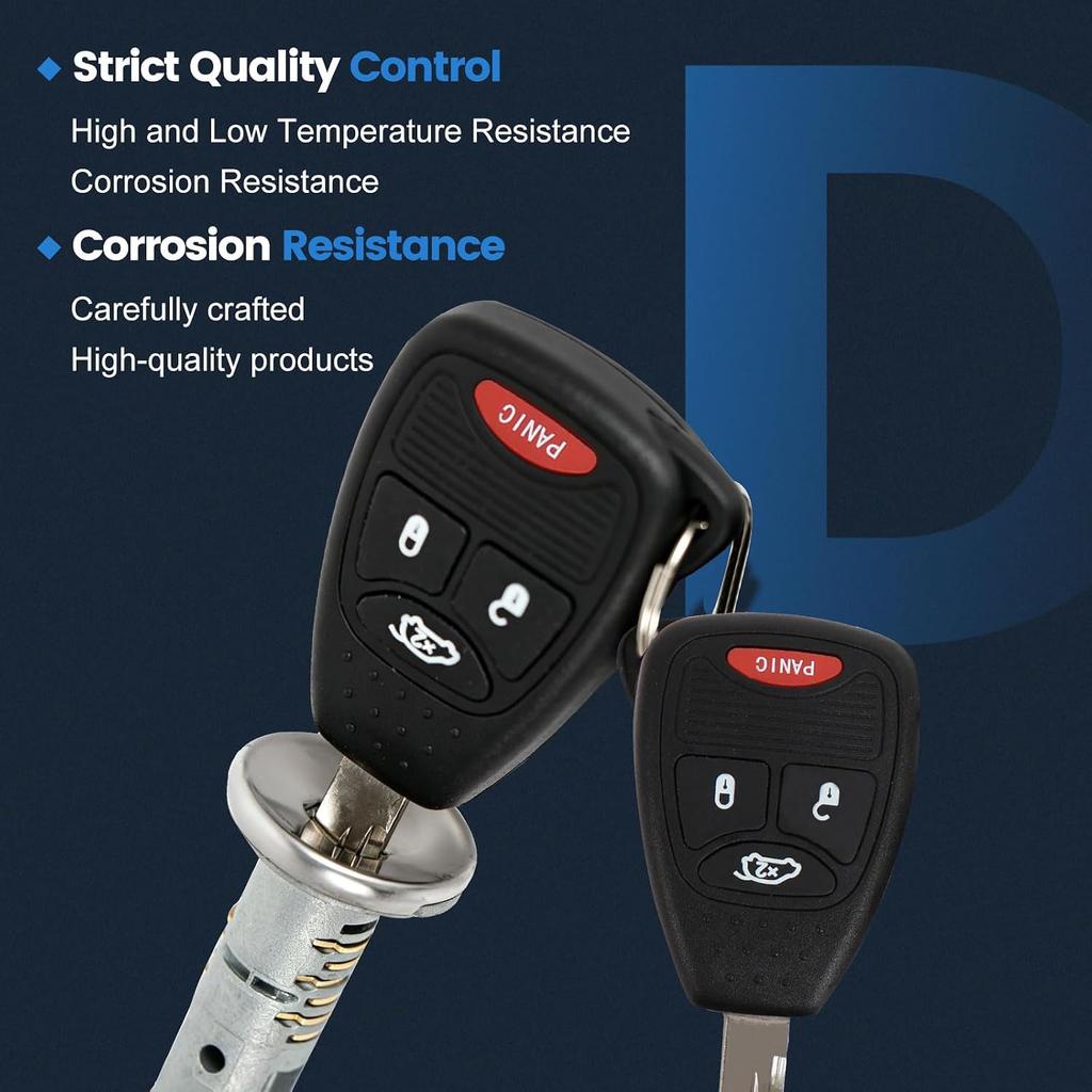 Ignition Lock Cylinder Compatible with Compass Patriot Wrangler 2007-2017 | Chrysler 200 2011-2014 Cirrus Nitro 2007-2010 Avenger 2008-2014 Liberty
