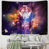 Лунный Волк Гобелен Настенная Картина Маслом Колдовство Психоделическое Животное Тапиз Хиппи Спальня Домашний Декор