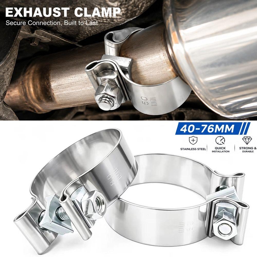 40-76mm Pipe Connection Hoop Stainless Steel Steel Pipe Clamp Strong Exhaust Pipe Clamp