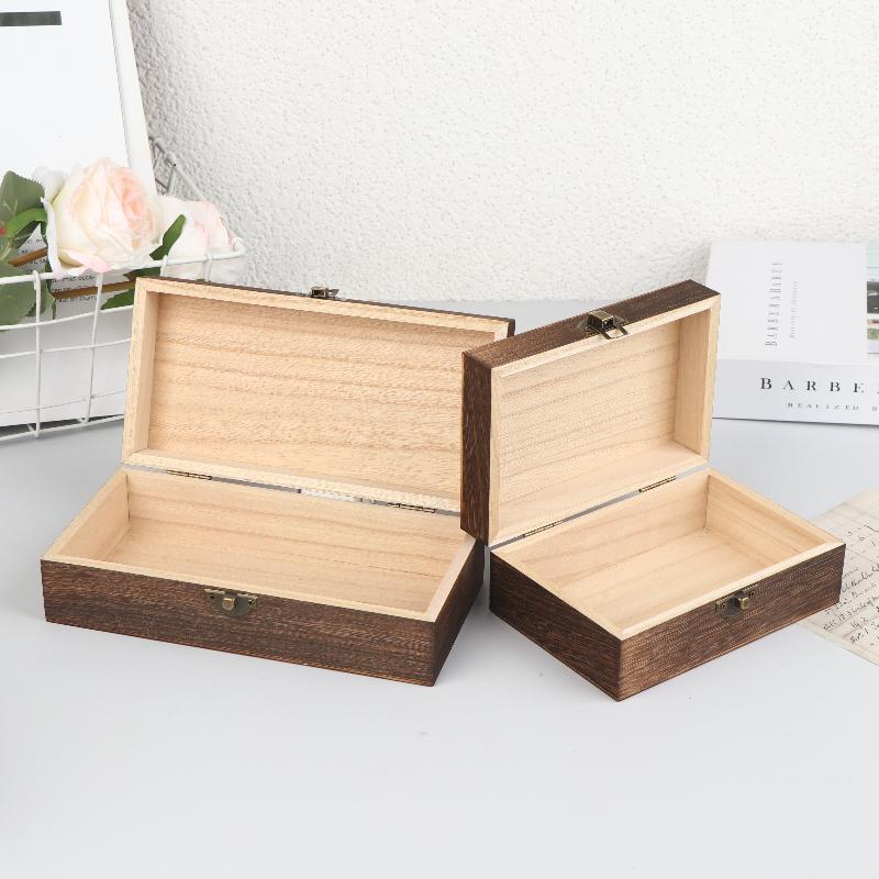 New Vintage-Inspired Boxes With Lid Square Hinged Jewellery Craft Storage Box For Home Decoration DIY Hand-Made Mother's Day