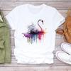 (Asian Size) Tee Top Dragonfly Lovely Trend Clothing Casual Short Sleeve Fashion Tshirt Women Print Lady Female Graphic T-shirt