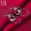 925 Sterling Silver Geometric Smooth Bead Jewelry Piercing Earrings Fashionable Wedding Jewelry