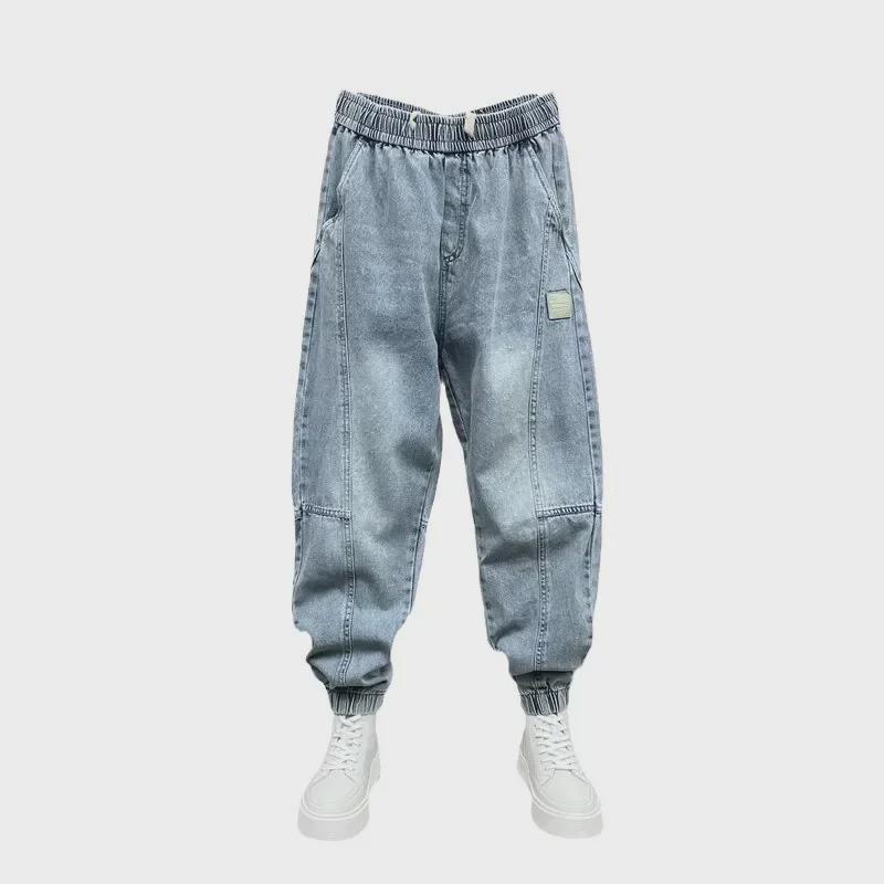 Мужские свободные узкие джинсы-шаровары в корейском стиле с девятью точками