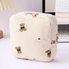 Cute Large Capacity Corduroy Travel Storage Bag Durable Cartoon Travel Wash Handbag Dustproof Corduroy Makeup Bag Home