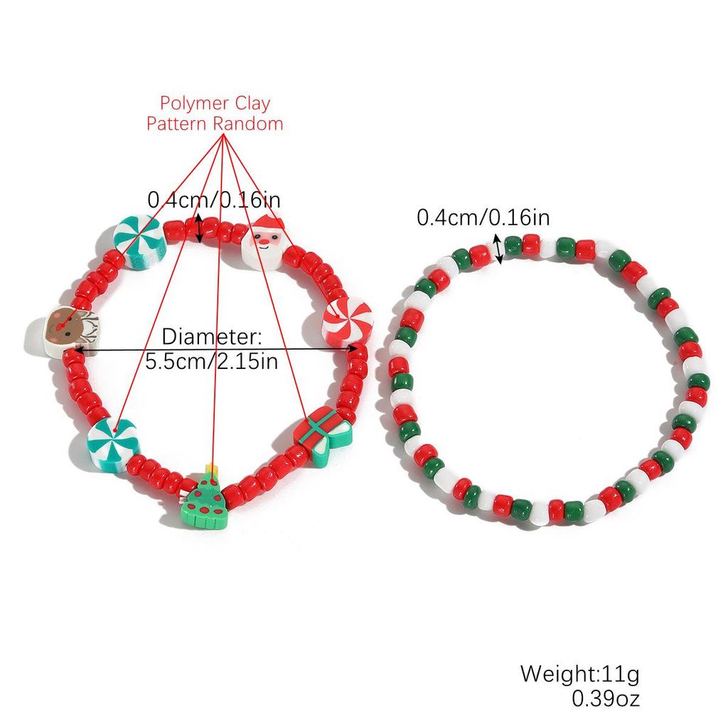 Модный хрустальный кулон Санта-Клауса и жемчужный браслет в красном, зеленом, белом - Рождественские украшения для Европы и Америки