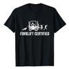 Funny Forklift Operator Forklift Certified Retro Vintage T-Shirt Humorous Forklift Certified Operator Hitting People Graphic Tee