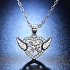 Simulation Mozzarella Diamond Angel Wing Necklace with Diamond Wings Heart Pendant Collarbone Chain