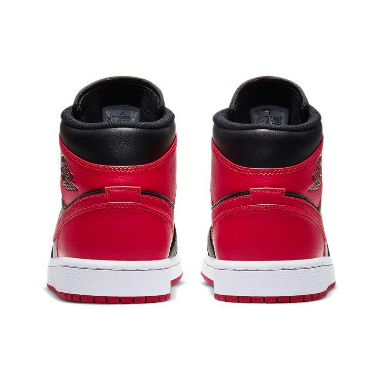 Air Jordan 1 Mid Banned Men Sneakers Red Black University-Red 554724-074