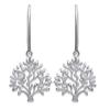 [P0714] - Silver 'Tree of Life' Silver Earrings (rhodium-plated)