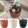 Retro Woven Front Handle Carrier Plastic Children's Bicycle Scooter Basket Front Riding Basket