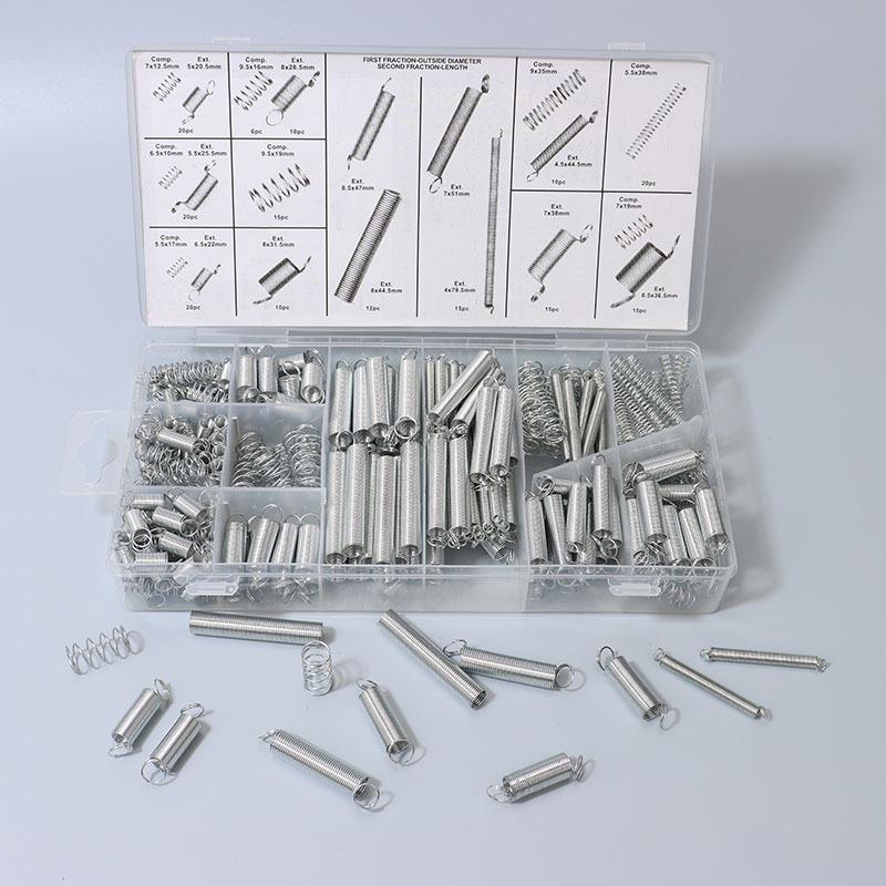 300pcs Spring Assortment Kit - 20 Sizes Galvanized Steel Compression/Tension/Extension Springs for Mechanical DIY Home Repairs