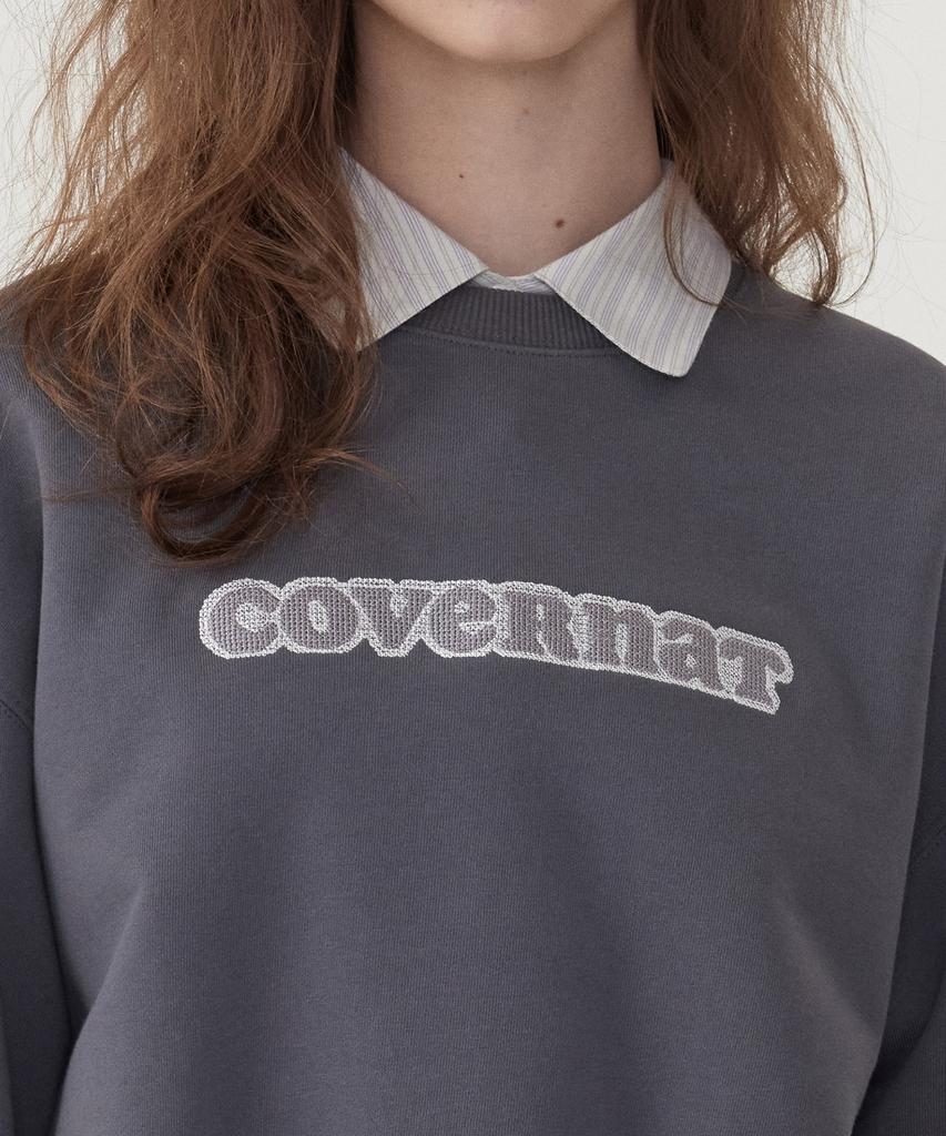 COVERNAT WOMAN Cooper Logo Sweatshirt Charcoal