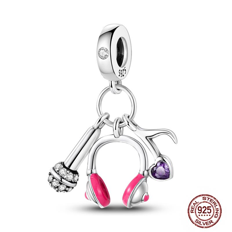 Ежедневные статьи Медные розовые парфюмерные шармы Камера Гантель Смарт-часы Бусины Подходят для оригинальных браслетов DIY Ювелирный подарок