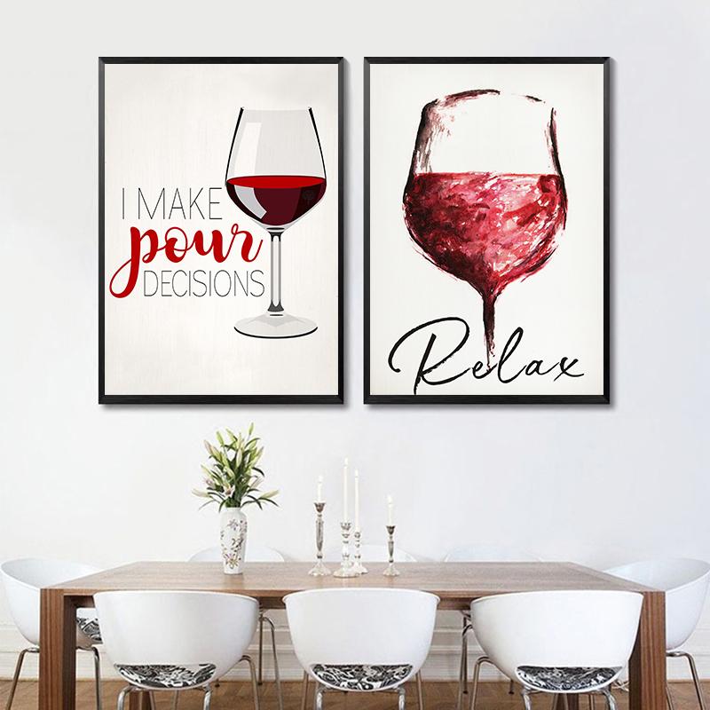 Nordic Decoration Home Dining Room Decor Minimalist Red Wine Beer Paintings On The Wall Posters and Peints No Frame
