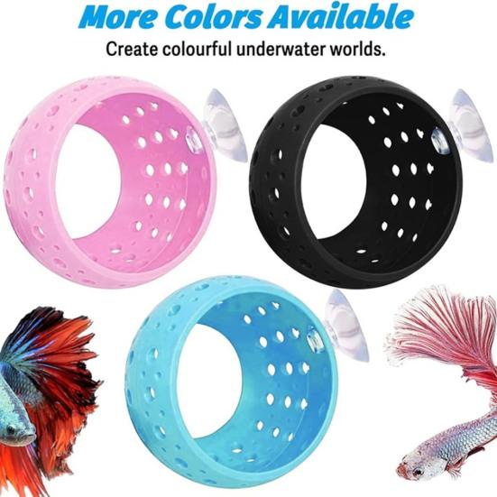 Betta Fish Tunnel Toy Aquarium Fish Hideout with Suction Cup Small Fish Hiding Resting Shelter Shrimp Cave for Fish Tank Decor