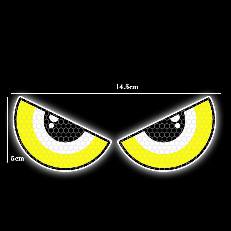 Ухмыляющиеся глаза светоотражающие наклейки для мотоциклов, предупреждающие о безопасности, декор для мотоцикла, скутера, лобового стекла, шлема, заднего кофра, наклейки, аксессуары