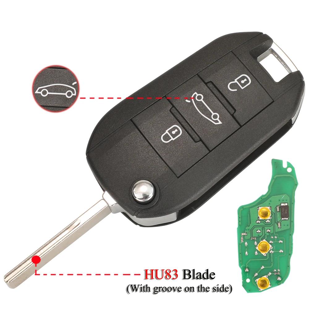 Flip Remote Smart Car Key For Citroen C3 C4 Cactus Hella For Peugeot 208 301 508 5008 Expert 434MHZ ID46 PCF7941A Chip