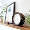 KATOMOKU Alarm Clock 6, Brown, km-89BR, Wooden Alarm Clock with Snooze and Light, 11 x 11.6 x 4.6 cm