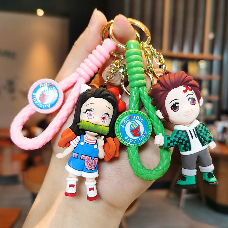 Убийца демонов: Ключница Kimetsu No Yaiba Вязаный стиль Мультяшный персонаж Мико Деловая Аксессуар Для сумки пары Мода Y2k