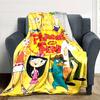1pc Phineas and Ferb5 Blanket, Gift, for Men and Women, Soft Blanket, Good for Sofa Bed Couch Travel, Lightweight Flannel Blanket