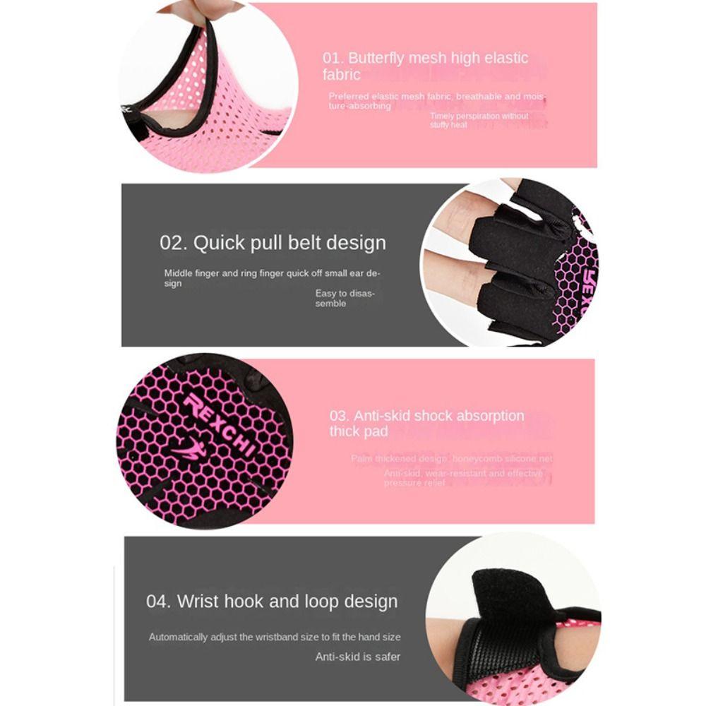 Silicone Half-Finger Gloves Sweat-Proof Gym Gloves Outdoor Yoga Gloves  Women Men