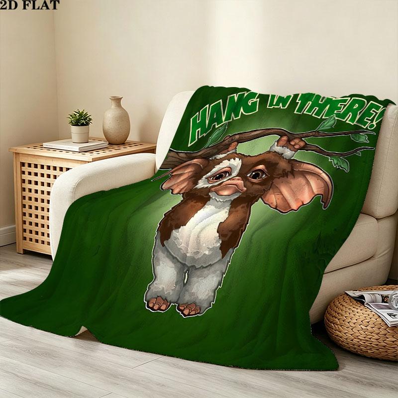 1PC Gremlins Patterned Flannel Blanket Suitable For All Seasons For Home Decor Warmth And Comfort Gifts Holiday Present