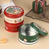 Круглая рождественская жестяная коробка для конфет, металлическая банка для упаковки печенья с Санта-Клаусом, пустая подарочная упаковочная коробка, коробка для упаковки сахара