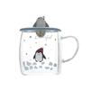3D Lid Penguin Glass Mug With Spoon Mate Cup of Drinking Cute Mugs Coffee Cups Cup for Tea Glasses for Drinks Mugs Free Shipping