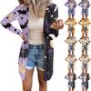 Women's Casual Cardigan Halloween Printed Long Sleeve Top With Pockets