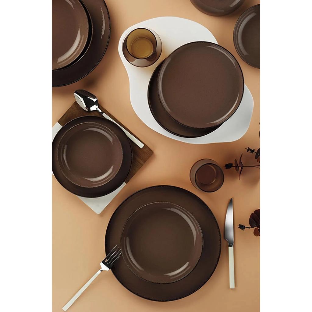 Современный обеденный набор на 6 персон, 18 предметов, серый