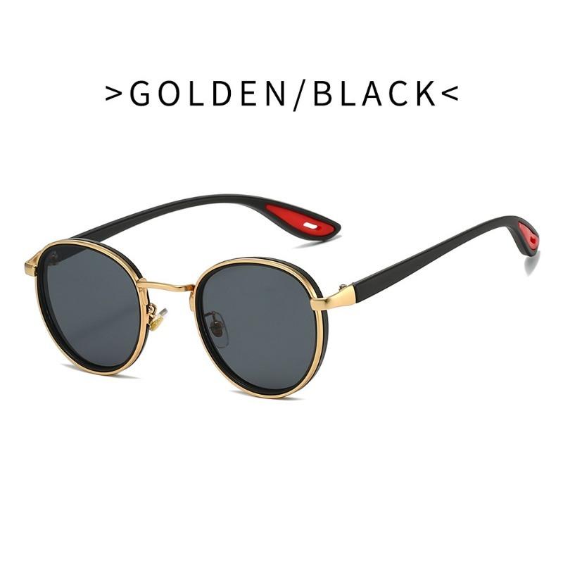 Неполяризованные Винтажные Металлические Круглые Солнцезащитные Очки Женские для Мужчин Оттенки Популярные Хип-Хоп Уличные Солнцезащитные Очки