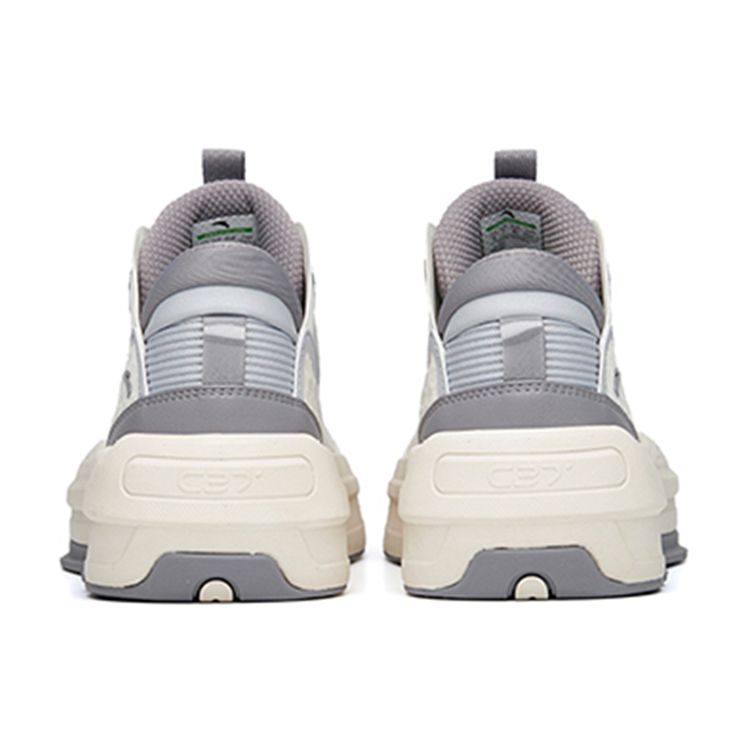 Anta C37 2.0 Slip Resistant Shock Absorbing Durable Mid Top Sneakers Men Sneakers White Gray 912228082-1