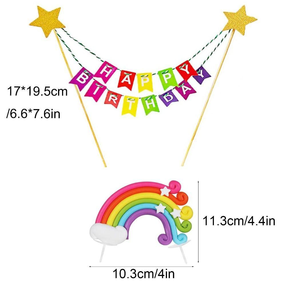 26 шт., украшения для торта в виде облаков, радуга, радужные украшения для вечеринки, принадлежности для выпечки