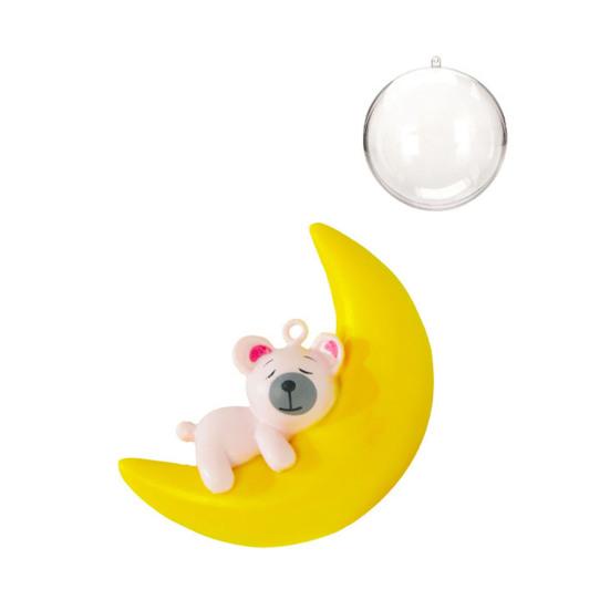 Floating Moon Bear Ornament Cute Mini Moon Bear Fish Tank Accessory for Underwater Landscape Aquarium Decoration