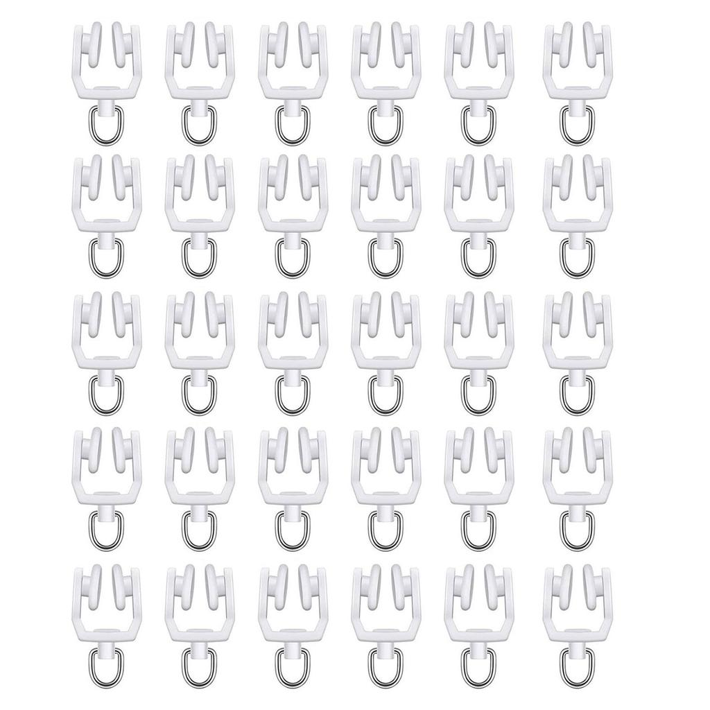 30 шт. роликовые крючки для потолочных штор, прочные рельсовые шкивы, пластиковые и стальные крючки для плавного раздвижного окна, занавески