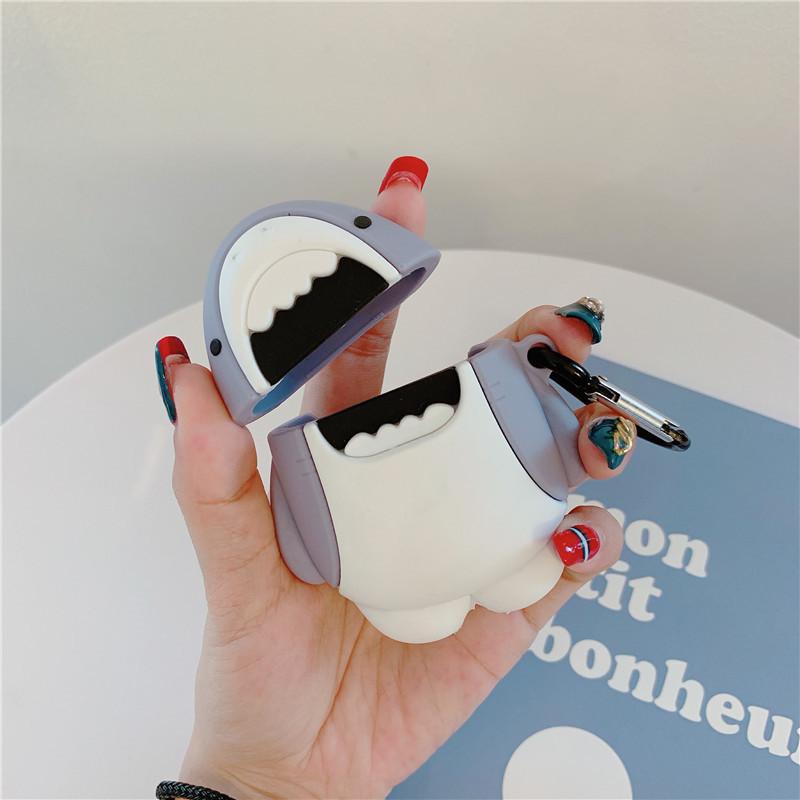 Чехол для AirPods 4-го поколения Pro 2-го поколения, большой белый акула, чехол для беспроводной Bluetooth-гарнитуры Apple 3-го поколения подходит для