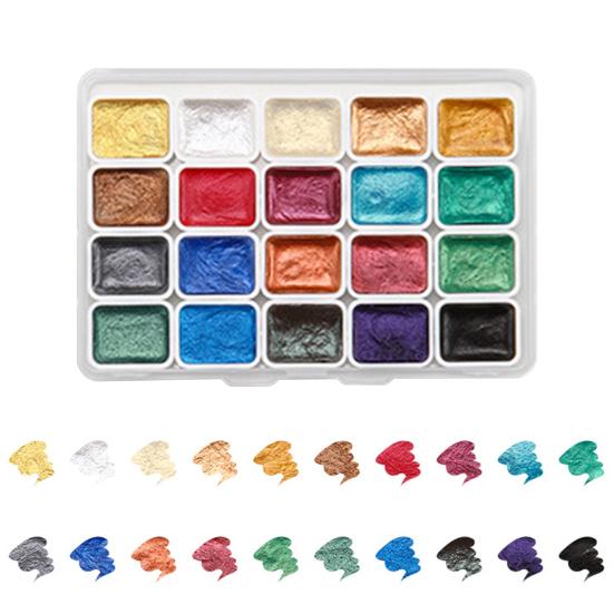 Набор акварельных красок с блестками, мерцающие металлические перламутровые цвета, портативные акварельные краски художественного класса