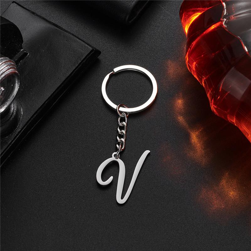 Модные DIY Металлические Брелоки Держатели с Инициалами от A до Z Подвески Брелок для Ключей Женские Автомобильные Брелки Простые Буквы Имена Брелоки Подарок на Вечеринку