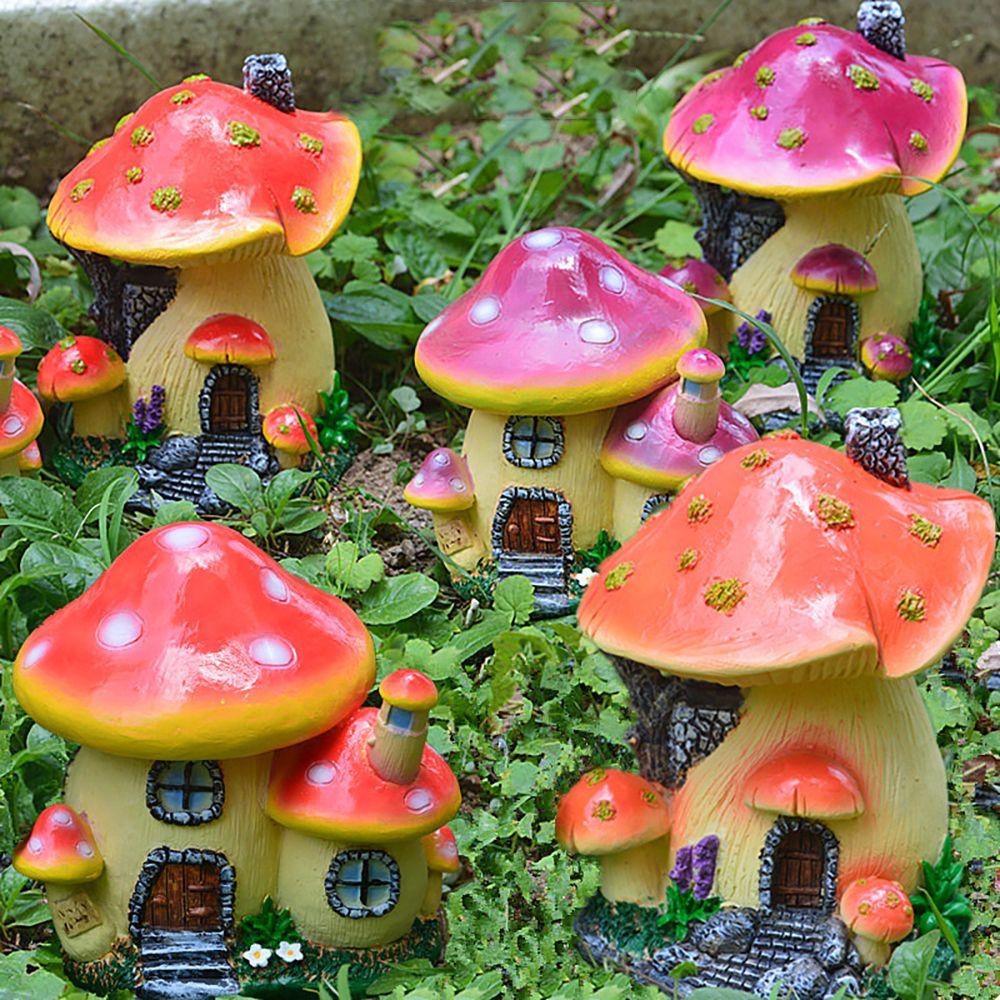 Scenery Making Miniature Mushroom House Fairy Garden Decor Micro Landscape Toadstool Figurines