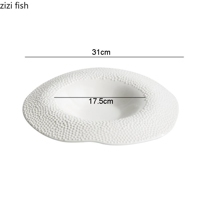 Креативная керамическая обеденная тарелка, тарелка для стейка, домашняя обстановка, посуда неправильной формы, десертные подносы, креативная посуда, тарелки для пасты