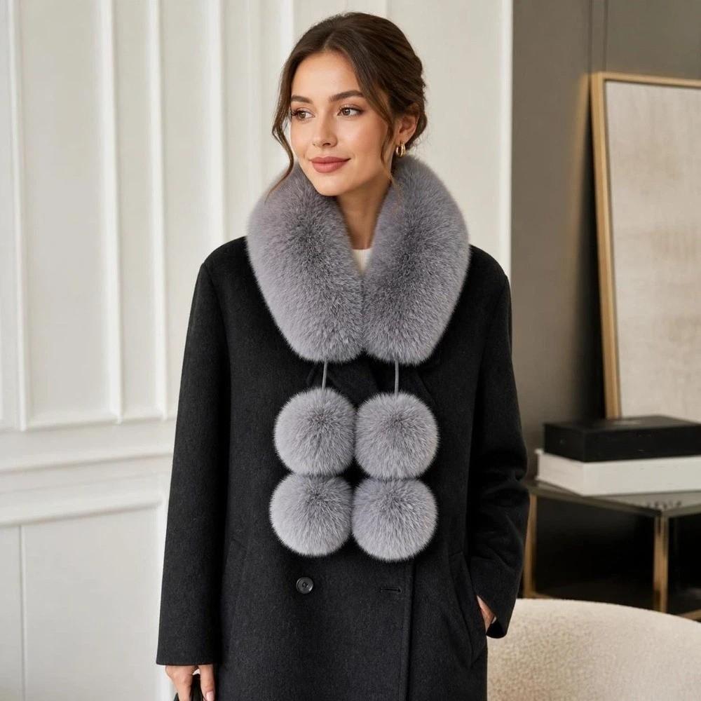 Magnetic buckle Winter Scarves Thicken Neck Warmer Collar Imitation Fur Scarf Autumn Winter