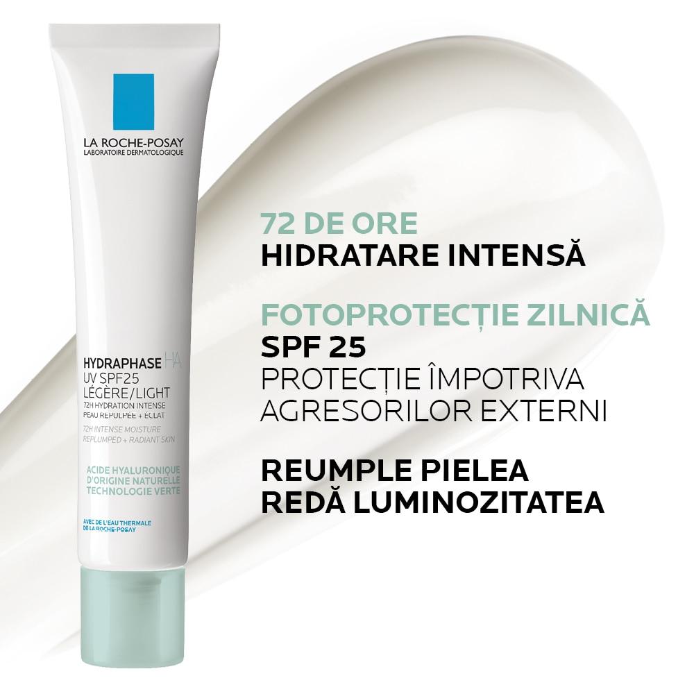 La Roche-Posay Hydraphase HA UV Light Moisturizing Day Cream SPF 25, 72-Hour Hydration for Normal to Combination Skin, 40 ml