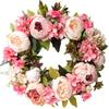 Artificial Peony Wreath Garland Rattan Home Decor Wedding Wreath Flower Home Door Decoration Wedding Centerpieces for Tables