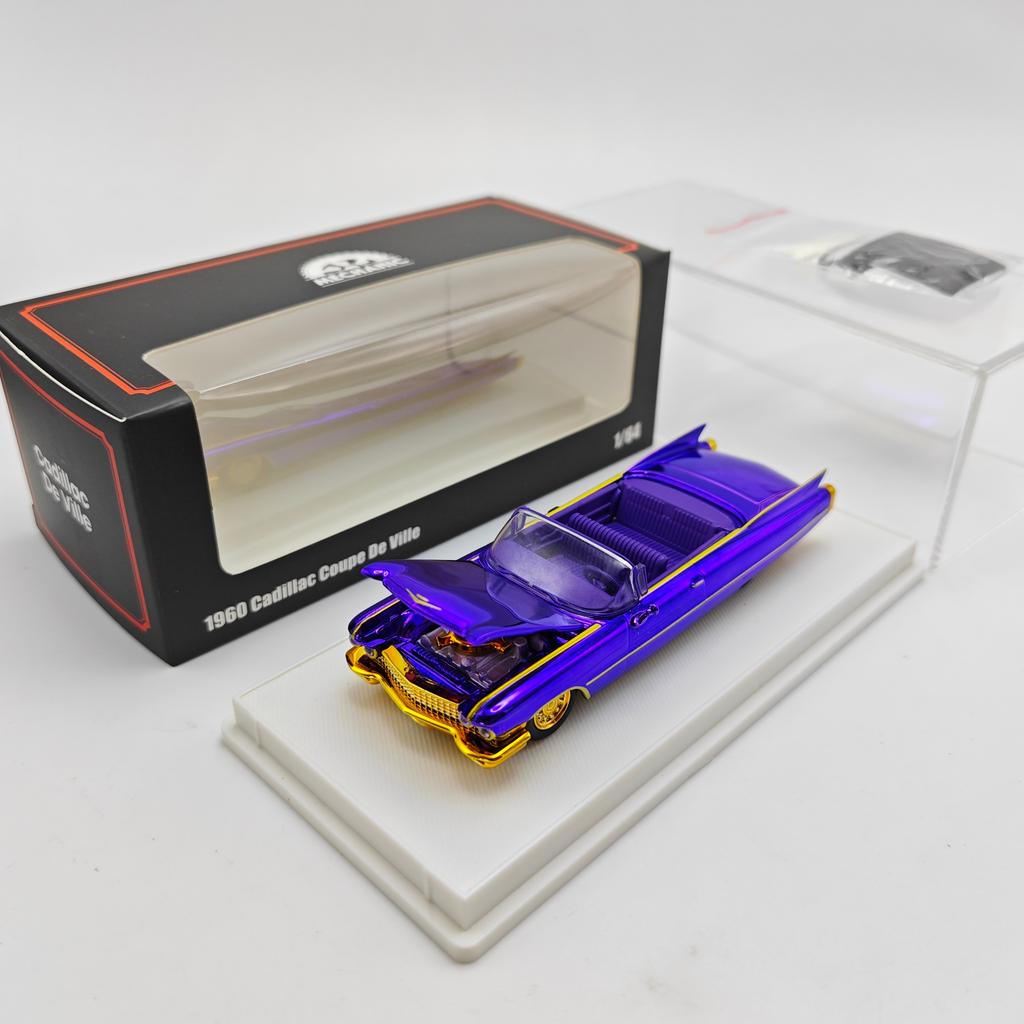 Mechanic 1:64 Cadillac Deville 1960 Gold Wheel Diecast Collection Car Model AGS1