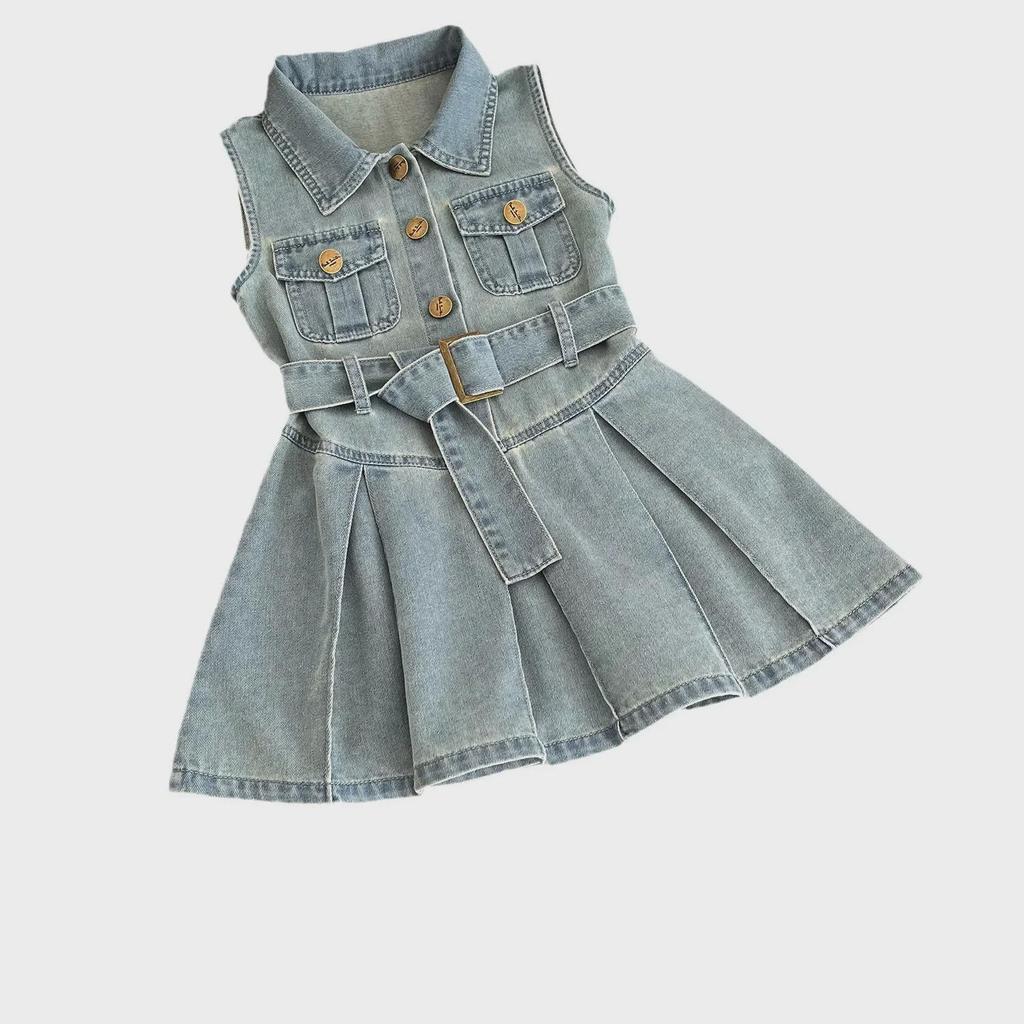Летний тренд 2025 года: Джинсовое платье принцессы для девочек