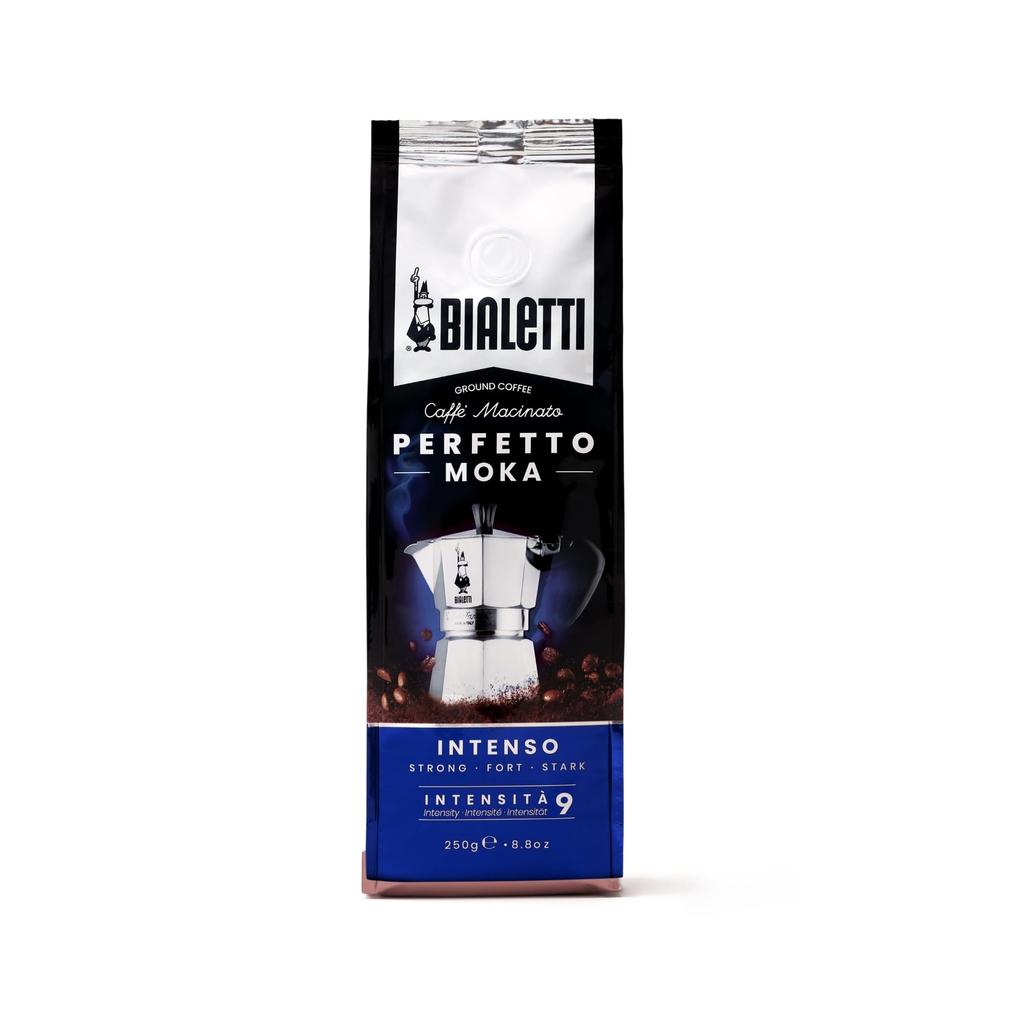Bialetti Perfetto Moka Intenso (Finely Ground, 250g) Italian Coffee Beans for Espresso